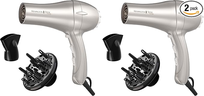 REMINGTON Shine Therapy Argan Oil & Keratin Hair Dryer/Blow Dryer (Pack of 2)