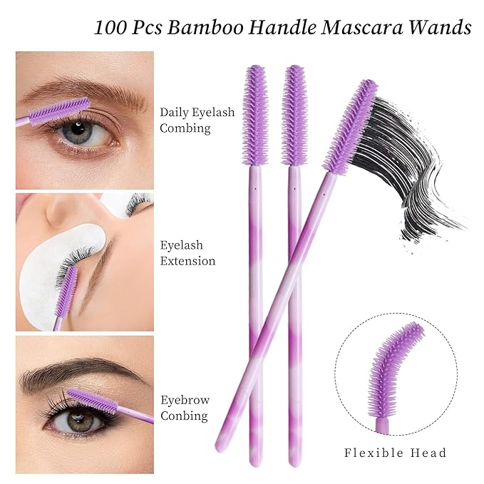 Disposable Silicone Eyelash Mascara Brushes Wands Applicator Eyebrow Brush Makeup Tool Kit Set Tool Bulk