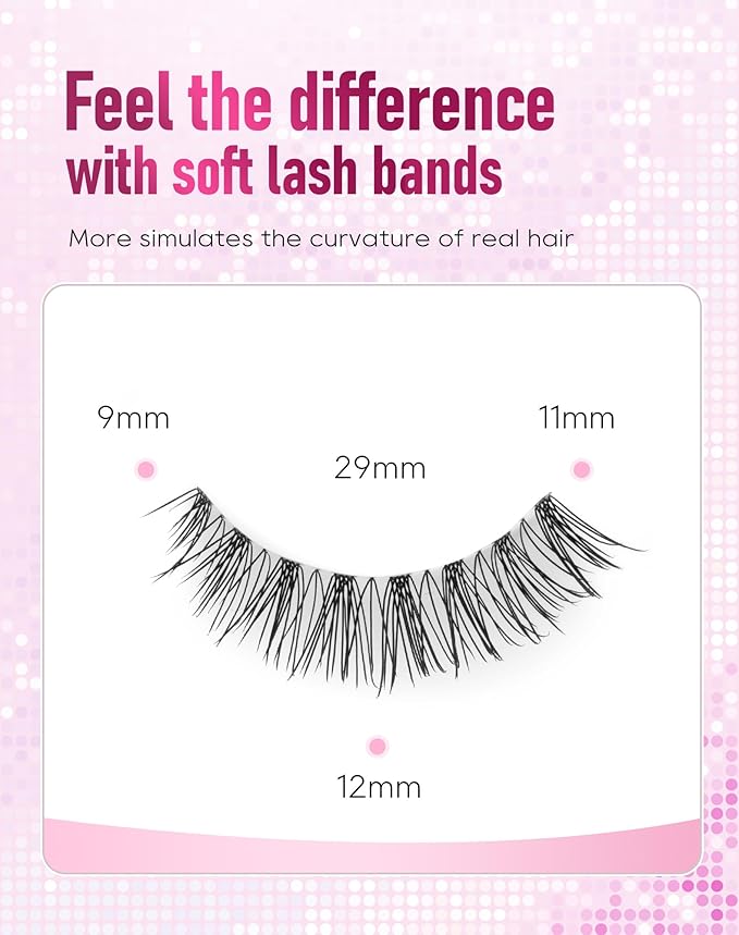 Frihappy Wispy Natural Lashes C Curl Short Fake Eyelashes Natural Look HA-22