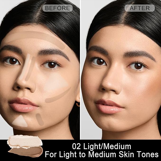 FV 2-IN-1 Contour and Highlighter Stick, Long Lasting and Blendable, Natural Finish, Face Shaping Makeup for Women (02 Light/Medium, 9.5g)