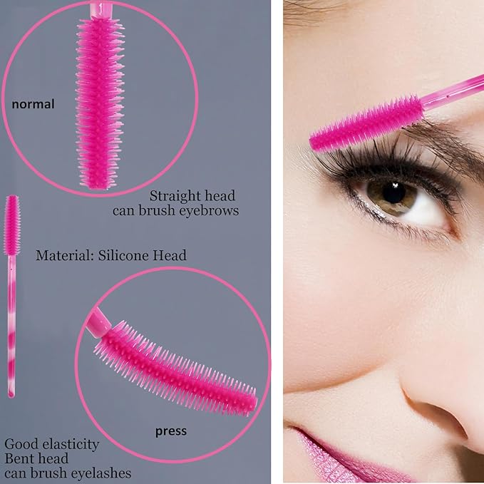 BIHRTC 100PCS Mascara Wands Disposable Lip Applicators liner Brushes Makeup Tools Eyeliner Brushes Mascara Wands Lipstick Applicators Lip Brushes for Women Girls Salon Beauty Cosmetic Make Up Tool