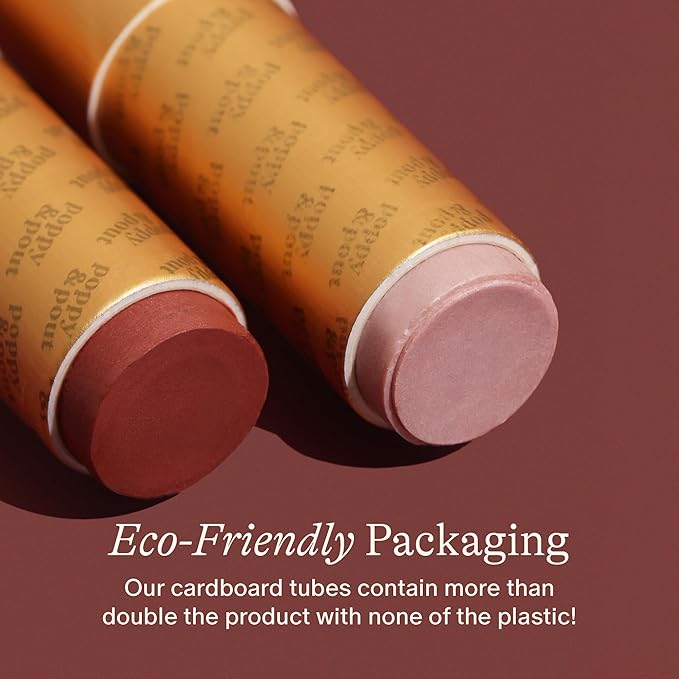 Poppy & Pout All Natural Lip Tint, Cardboard Tube, Hand-Filled, Beeswax, Vitamin E, Coconut Oil, Cruelty Free, All-Natural Shades (Charlie)