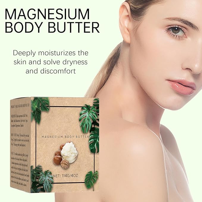 Neuropathy Cream, Magnesium Body Butter,Magnesium Cream for Neuropathy, Deeply Moisturizes Skin, Keep Soft Smooth, Suitable for All Skin Types (114g/1pcs)