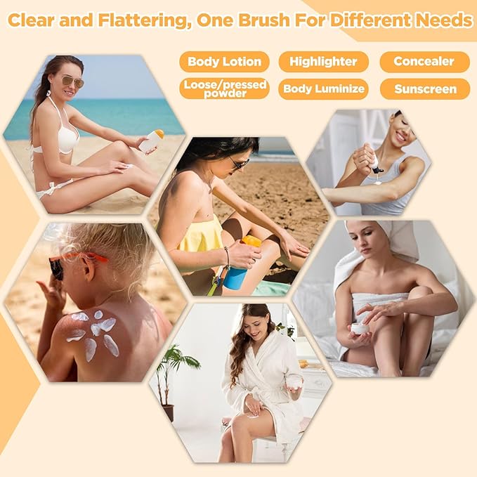 Self Tanner Brush,Large Self Tanning for Self Tan,Kabuki body brush for self tanner,Body Makeup Brush for Leg Makeup,Bronzer Shimmer Glow Blend Brush,Sunless Tanner Makeup Body Brushes (grey)