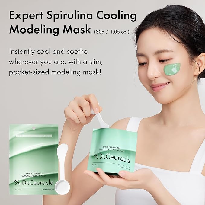 leegeehaam Dr.Ceuracle Expert Spirulina Cooling Modeling Mask - Korean Skincare Jelly Face Mask for Glass Glow Skin, DIY Home Spa (30g / 1.05 oz.)