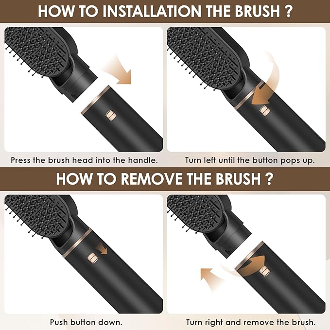 Blow Dryer Brush 5 in 1, Multi Ionic Hair Dryer Brush Set, Air Auto Wrap Hair Styler with 3 Temperature, Powerful Hair Styling Tools Set for Fast Drying, Curling, Straightening & Smoothing