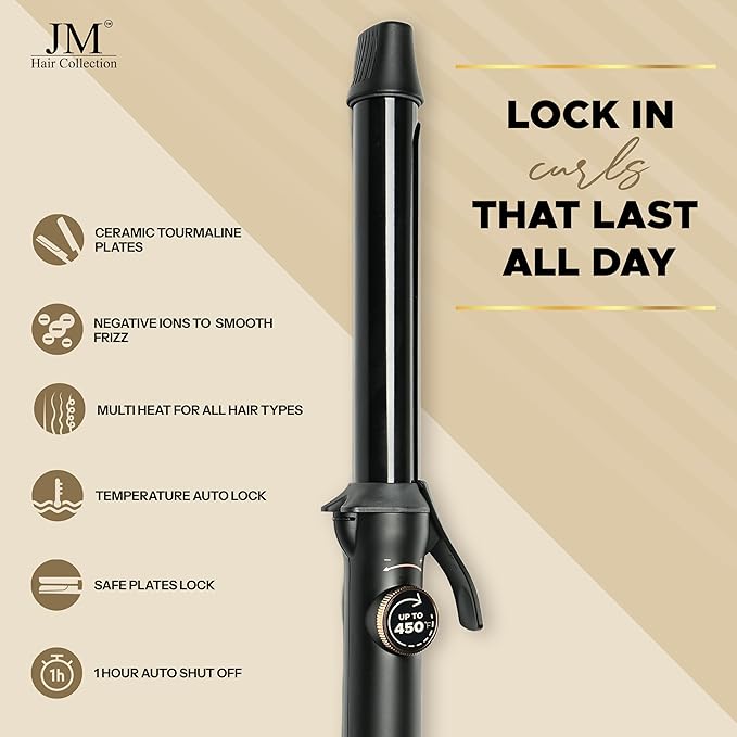 Curling Iron – 1 Inch Ceramic Barrel with Adjustable Heat, Fast Heat-Up & Frizz-Free Shine – Professional Curling Wand for Long-Lasting Curls & Waves – for All Hair Types