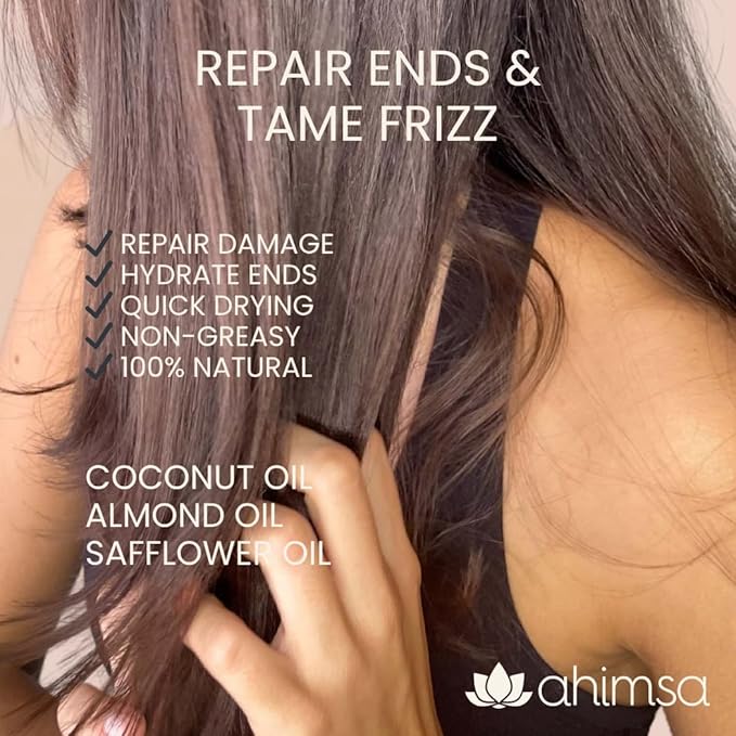 Ahimsa Vegan Hair & Body Glow Spray – Fast-Drying, Non-Greasy Dry Oil with Coconut, Amla & Argan – Lightweight for Shiny Hair & Soft Skin – Natural, Silicone-Free, Cruelty-Free