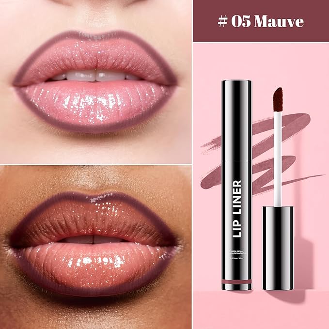 Lip Stain Peel Off - Long-Lasting Lip Liner, Creamy Matte Lip Makeup Waterproof & Smudge-Proof Lip Liner Stain, Highly-Pigmented Pencil for Shaping & Sculpting Lips (Mauve)