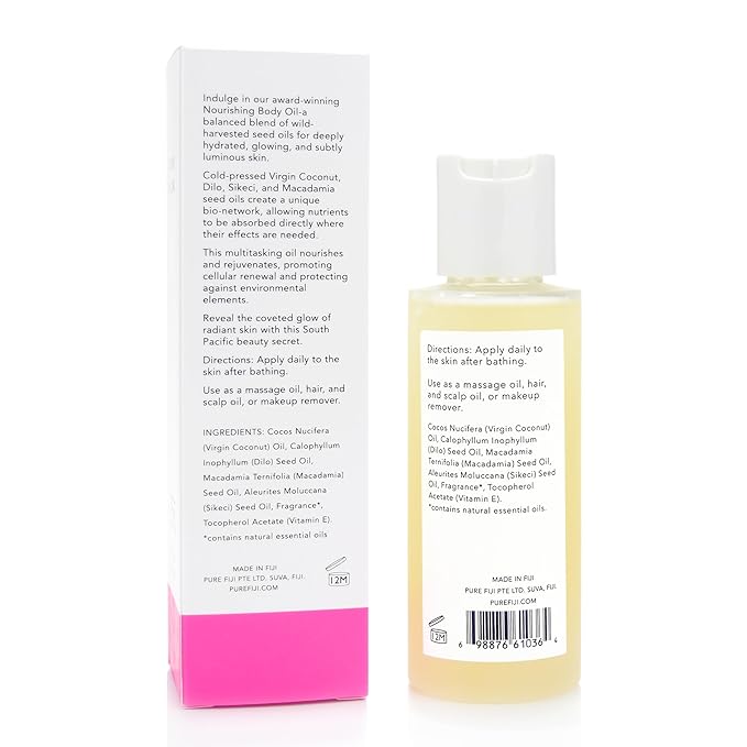 PURE FIJI Travel Size Nourishing Exotic Coconut Oil, Guava (3oz/90ml)