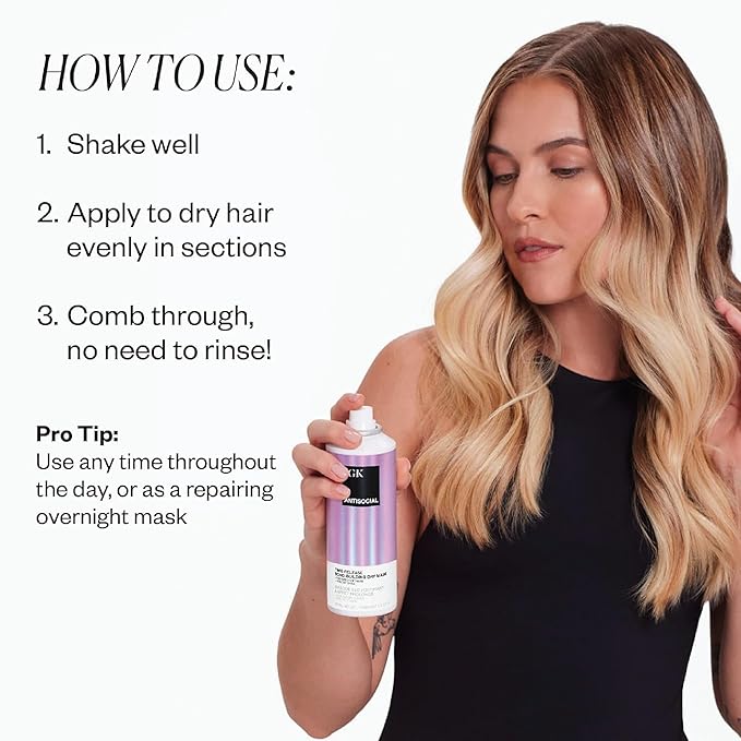 IGK Travel Hair Treatment Set | Antisocial Hair Mask + Good Behavior Spray | Overnight Bond-Building + Keratin Like Smoothing Spray | Vegan + Cruelty-Free | Set of 2