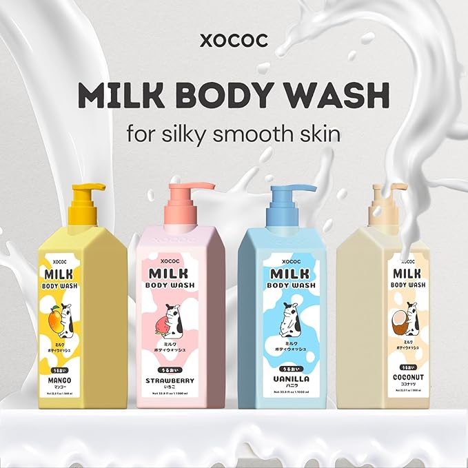 Vanilla Milk Body Wash, Hydrating Daily Cleanser for Soft Smooth Skin, Infused with Milk Protein & Vanilla Scent, Skin-Friendly Formula, 33.8 fl oz