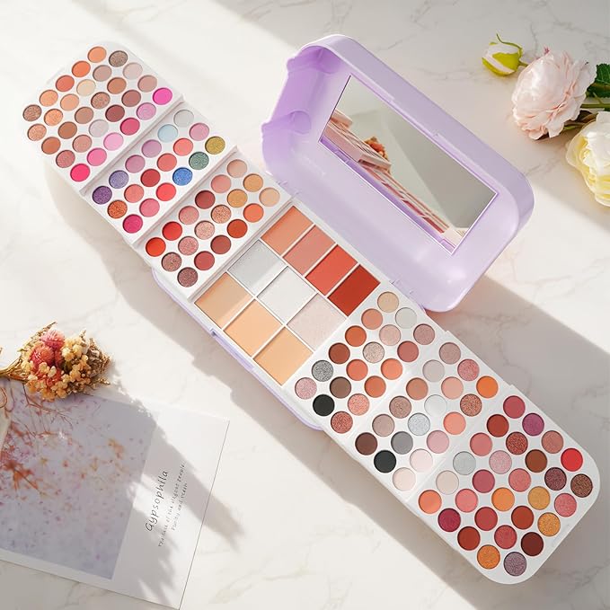 Professional Makeup Kit for Women,140 Colors Cosmetic Make up Palette Set Kit Combination,Include Eyeshadow,Blush,Highlighter, Pressed Powder,Makeup Gift Set for Women Girls &Teens (Purple Y)