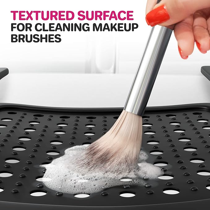 Sink Topper Bathroom Sink Cover for Counter Space & Storage Saver | RV Must Haves | Silicone Foldable Beauty Makeup Brush Cleaning Mat | Hot Tools Organizer | RV Sink Cover | Standard, Black
