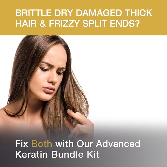 Vitamins Keratin Thick Hair Mask, Serum and Shampoo Kit - Deep Conditioner for Dry Damaged Thick Coarse Hair, Anti Frizz Gloss Boost Serum and Protein Shampoo Set - Pro Enhancing At-Home Hair Therapy