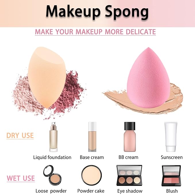 Makeup Brush Set Make up Brushes and Sponges Set Professional Blending Brush Foundation Brush Set Dual Ended Makeup Brush Kabuki Foundation Brush,For Contour,Eyeshadow,Face Beauty & 5 Piece Set
