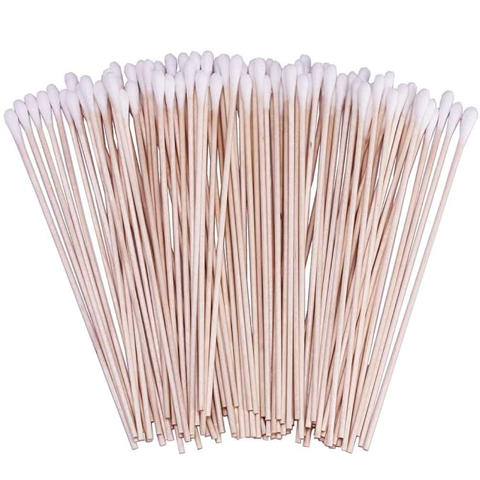 400 Count 6 Inch Long Cotton Swabs with Wooden Handles Cotton Tipped Applicator for Cleaning