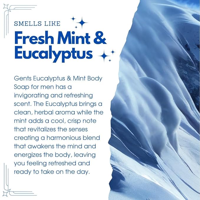 Gents Variety Men's Body Soaps - Moisturizing Bar Soap for Men, Smell Fresh and Clean, Washing Hands & Body, All Skin Types for Bath and Shower (Arctic Breeze)