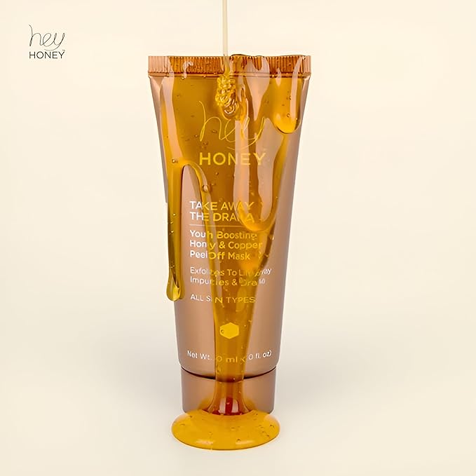 Hey Honey Skincare Copper Peel Off Face Mask with Honey, Propolis & Aloe | Hydrating & Exfoliating Facial Mask for Glowing Skin, Pore Cleansing & Anti-Aging Facial for Dull, Tired Skin 2.2 oz.