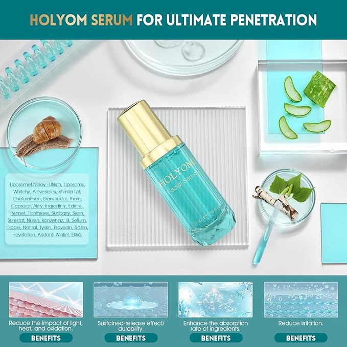 Snail Mucin Face Serum with Hyaluronic Acid – Anti-Aging Facial Serum for Fine Lines, Wrinkles & Dull Skin – Hydrating & Firming Essence for All Skin Types, 1.18 fl oz