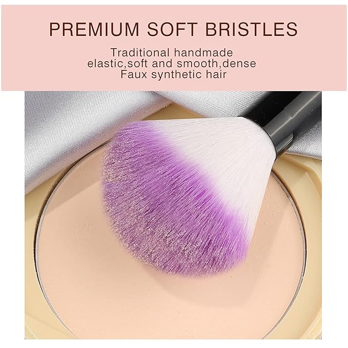 Vander Makeup Brushes, 32Pcs Professional Premium Synthetic Makeup Brush Set with Case, Eyeshadow Foundation Blending Face Contour Cosmetic Brush Travel Make up Brushes Set for Women, Girl (Purple)