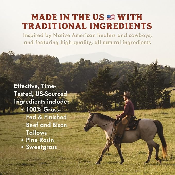 – Beef Tallow for Skin – John Wayne Inspired Whipped Tallow Balm – All-Purpose Moisturizer with Bison Tallow – Cigar and Saddle Scent – 2.6 oz