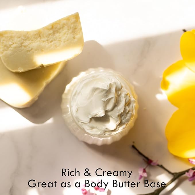 Refined Shea Butter Unscented - 100% Pure African Shea Butter for Hair & Dry Skin - Use for Soap Base, Face & Body Moisturizer, for DIY Whipped Body Butter & Lip Balm 1 LB Bar