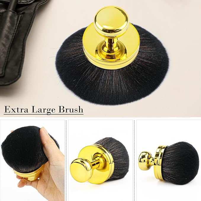 Extra Large Body Makeup Brush - Self-Tanning Applicator for Effortless Tan Blending on Legs and Back - Versatile Sunscreen Brush for Face and Body Beauty (gold)