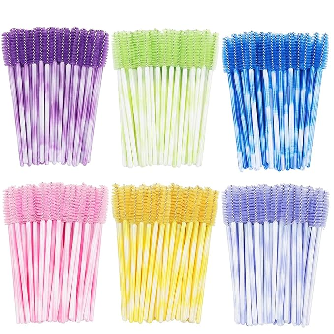 300 Disposable Mascara Wands Eyelash Brush Spoolies for Eye Lash Extension Eyelash Extension Supplies Makeup Tools Accessories (Color Mix)