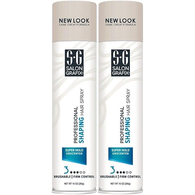 Salon Grafix Shaping Hair Spray Super Hold Unscented 10 oz (Value Pack of 2), Packaging May Vary
