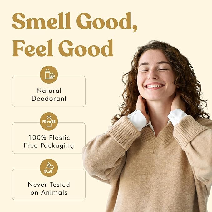 Aluminum Free Deodorant for Women and Men 2 Pack - Natural & Long Lasting Odor Control with Organic Coconut Oil and Beeswax for Sensitive Skin, Plastic Free