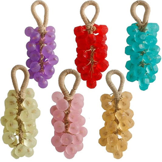 Personalized Original Handmade Crystal Grape Soap, Grape Soap DIY Kit on a Rope, Realistic Grapes Bunch Soaps Fragrance Cleaning for Bath & Gifts (1, A Set(6 colors))