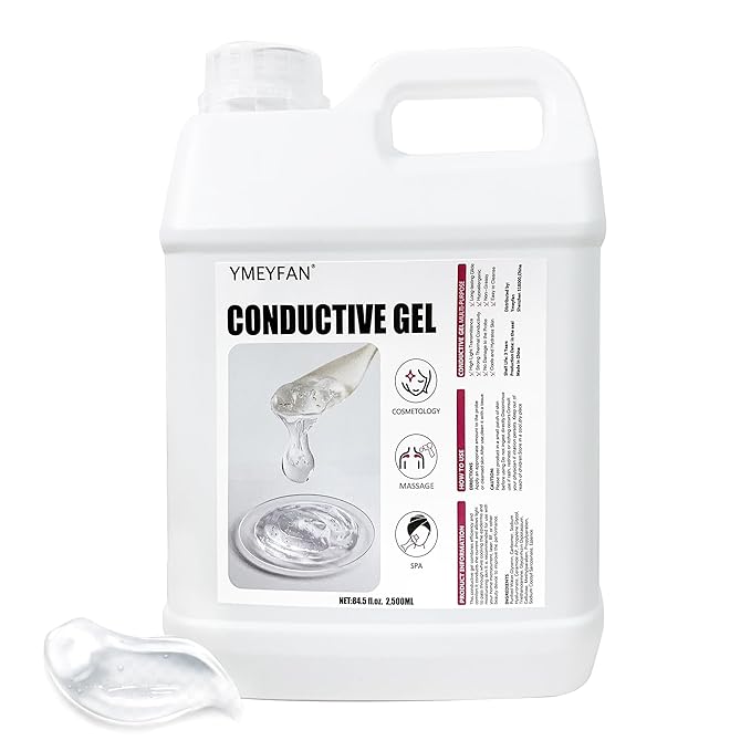 2.5L Large Conductive Gel for Microcurrent Facial Device, Radio Frequency Laser Hair Removal Cooling Gel, Sulfate & Phthalate-Free, Sodium Hyaluronate, Ceramide AP for Skin Soothing Hydrating