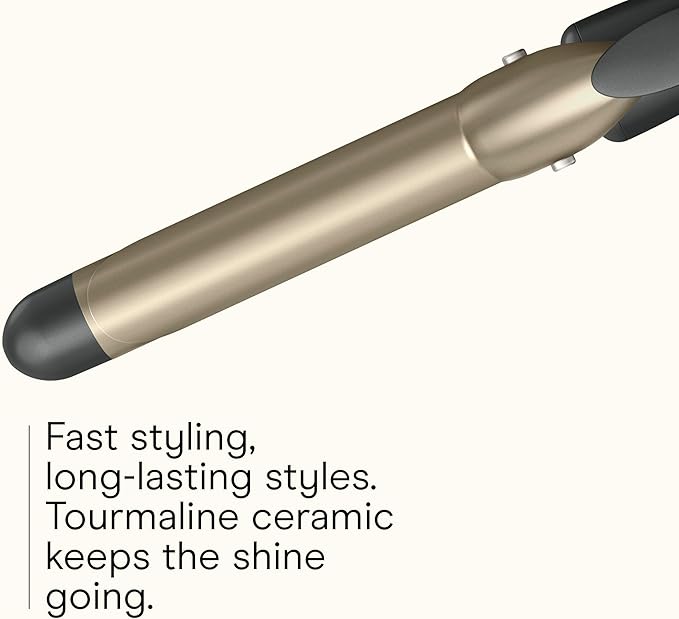 INFINITI PRO CONAIR Tourmaline Ceramic 1-Inch Curling Iron, Clamp Curling Iron, 1-Inch Barrel Produces Classic Curls, Hair Curler for Use on Short, Medium, and Long Hair, Dark Grey