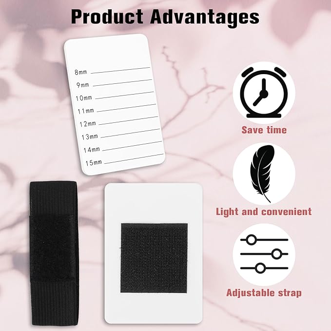 False Lash Tray, 4 Pack Lash Holder Lash Tiles for Lash Extension Supplies Eyelash Extension Hand Pallet with Adjustable Wrist Strap False Lash Tray Tools One Size Fits Most Eyelash Extension Holder