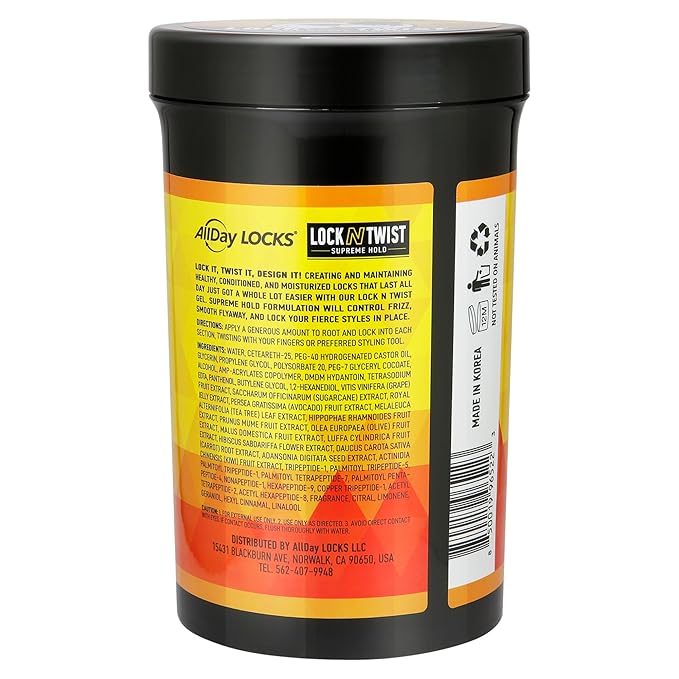 AllDay Locks Lock N Twist (Jar) | Supreme Hold, No Frizz or Flaking | Hydrating, Nourishing Loc Booster | Grape & Avocado-Infused | Lock & Twist Braids, Locks, Twists, Cornrows | 32 oz