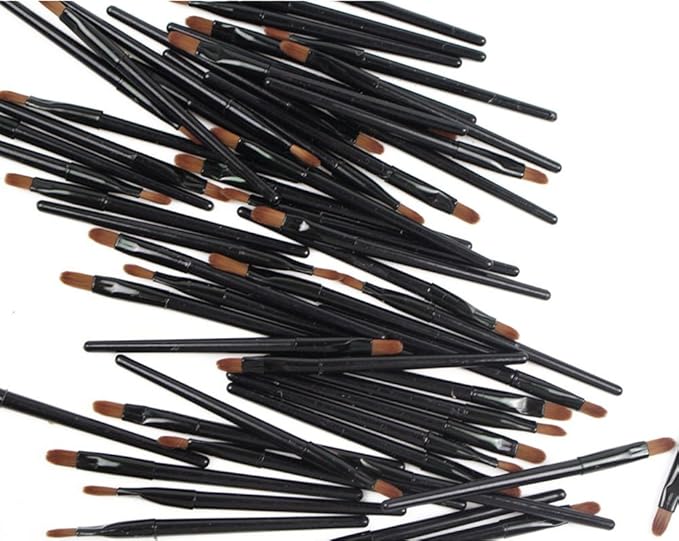 50 Pieces Lip Brushes, Pro Multifunctional Makeup Brush, Lipstick Gloss Wands Applicator Cosmetic Tool Kits, Black