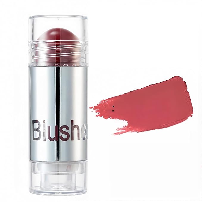 8 Color Multi-use Face Cream Blush Stick for Cheeks, Hydrating Long Lasting Makeup Blush Highlighter Stick for Cheeks Eyes Lips for Women(07)