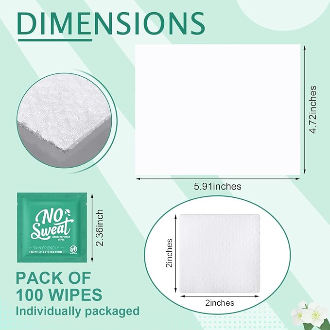 Timgle 150 Pcs Mini Travel Deodorant Wipes Individually Wrapped Armpit Antiperspirant Deodorant Sweat Body Wipes for Women Men Teens Sports Travel Clean Skin Underarm Excessive Sweating(Fresh)