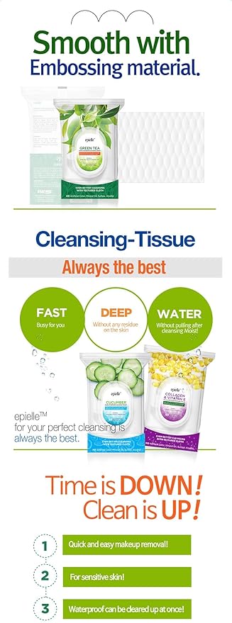 Epielle Tea Tree Makeup Remover Wipes, Gentle Daily Facial Cleanser Towelettes, Remove Dirt, Oil & Waterproof Mascara, Stocking Stuffers, 60 Count (Pack of 2)