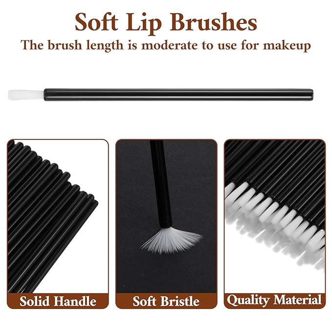 Disposable Brush Applicators, 100pcs PYO Cookie Paint Brushes Mini Nail Polish Brushes Disposable Applicators Makeup Lip Brush for Lipstick, Lip Gloss, Nail Polish, Cookies, Cleaning