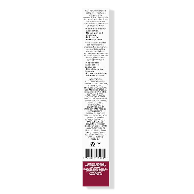 wet n wild Perfect Pout Gel Lip Liner, Rich Creamy Long Lasting Color, Well-Defined and Flawless Application, Vegan & Cruelty-Free - Currant Mood