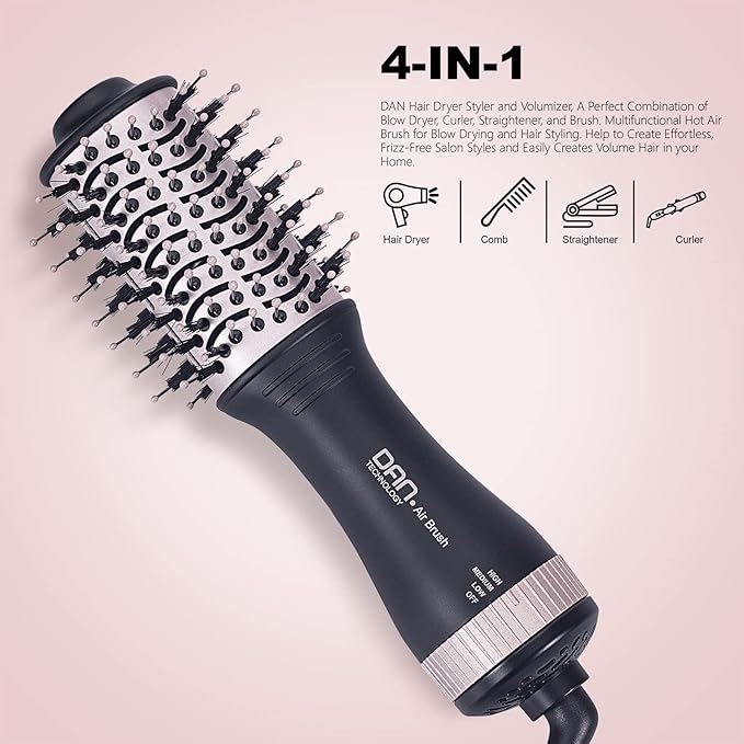 Small Hair DryerBrush，Blow Dry Brush, one Step HairDryer and volumizer,Brush HairDryer for Short Hair…