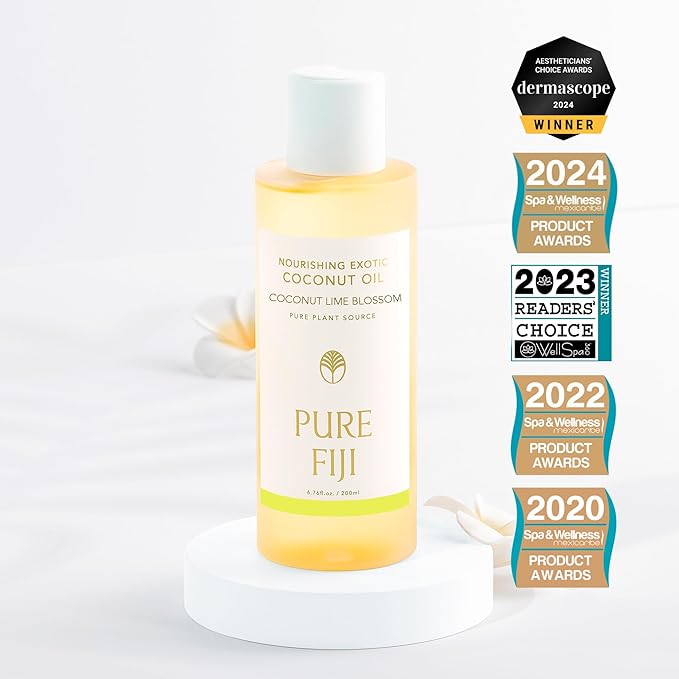 PURE FIJI Nourishing Exotic Coconut Body Oil, Coconut Lime Blossom (7.7 fl oz/230ml)