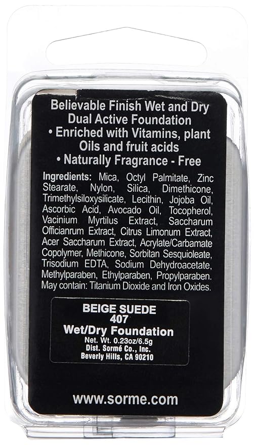 Sorme' Treatment Cosmetics Believable Finish Dual Active Foundation Refill, Beige Suede