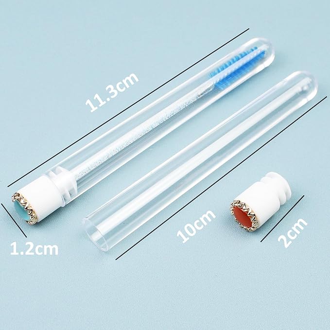 20pcs Mascara Wands Tube Reusable Lash Spoolies Pearl Gold Tube Eyelash Brush Tubes Spoolies Lash Extension Brushes Applicators Makeup Tools (CatE-Gold-MlX)