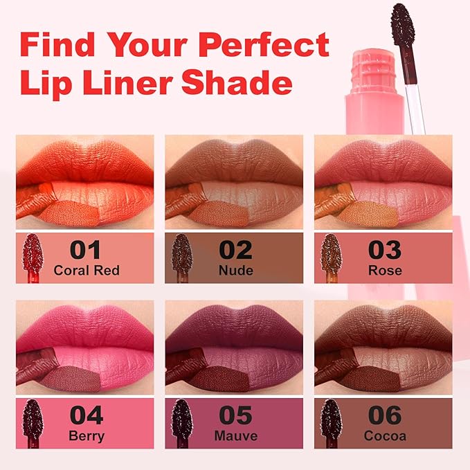 Lip Stain Peel Off - Long Wear Tattoo Lip Liner, Waterproof & Transfer-proof Peel Off Lip Stain with Matte Finish, Lip Tint For All Skin Types (Cocoa, 1 Count(Pack of 1))