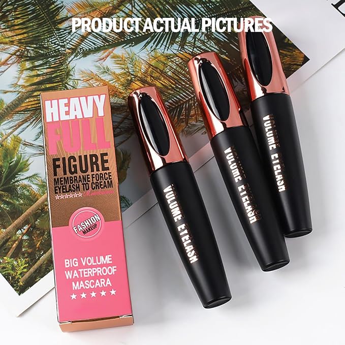 4D Silk Fiber Lash Mascara, Black Mascara Lengthens And Volumizes, Long-Lasting Waterproof Smudge-Proof, Non-Flaking Natural No Clumping Thickens, Hypoallergenic Formula (1 Pack)