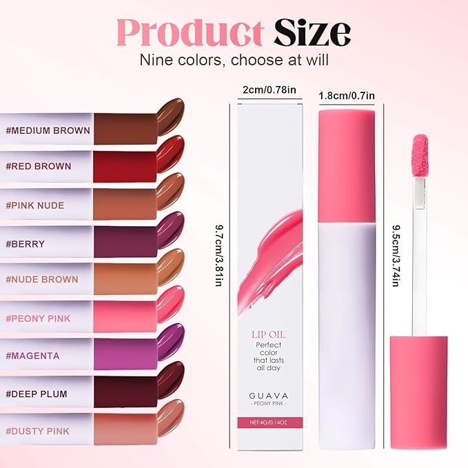 Lip Stain Oil, 2025 New Lips Staining Lip Oil, Lips Staining Long-Lasting Matte Liquid Lipstick Gloss for Women Makeup (ROSE, one size)