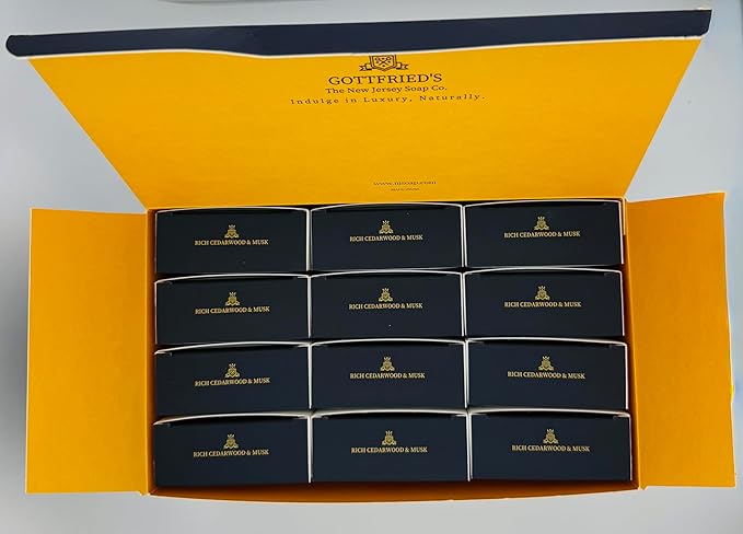 Gottfried's | Cedarwood & Musk luxury soap. HERITAGE Genre, 200 grams, sophisticated harmony of marine and green notes, highlighted by refreshing mint, handcrafted soap (12 Pack)